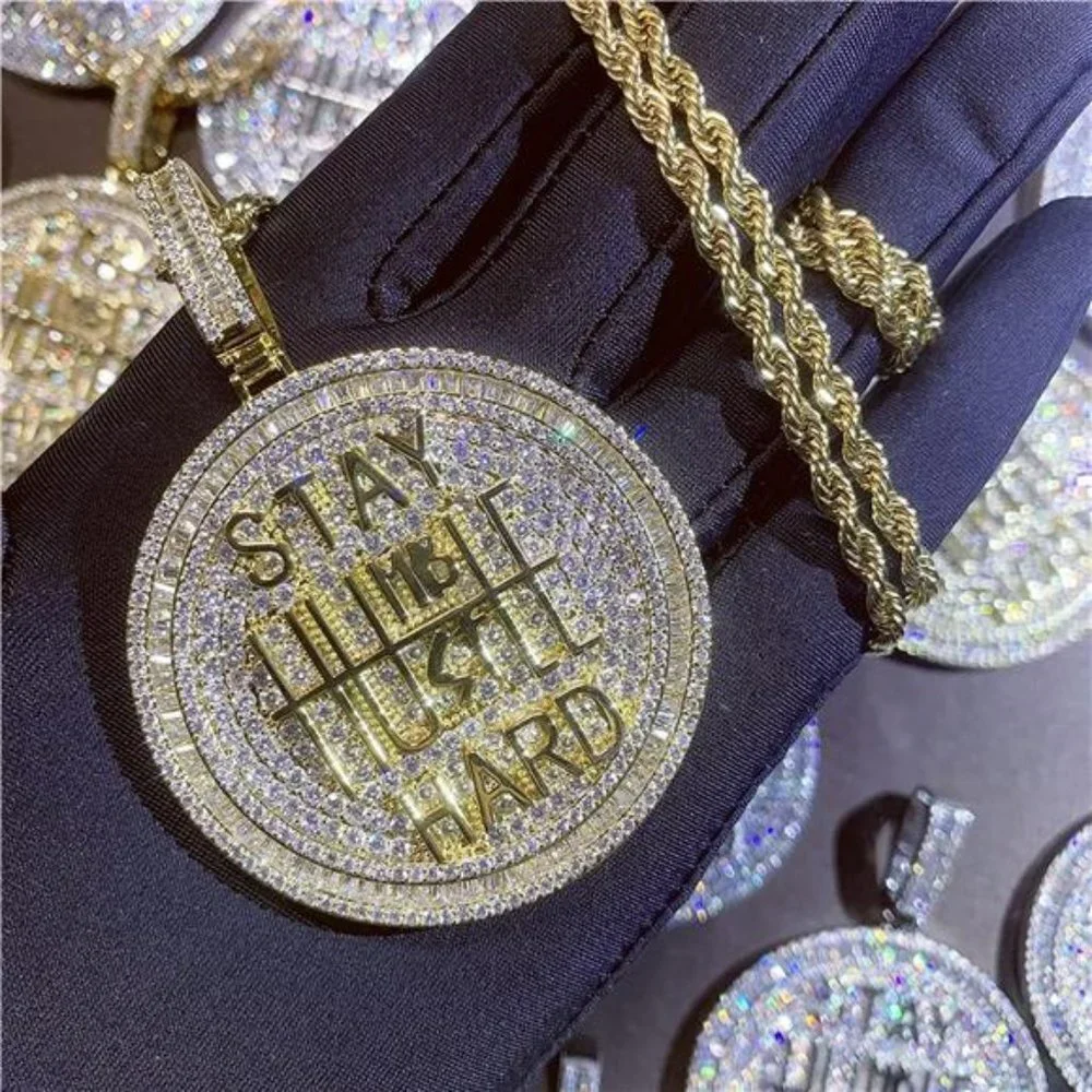 14K Gold Diamond Hustle Hard Chain